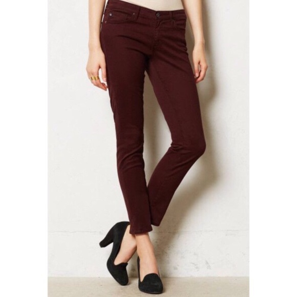 AG Stevie Ankle Burgundy pants